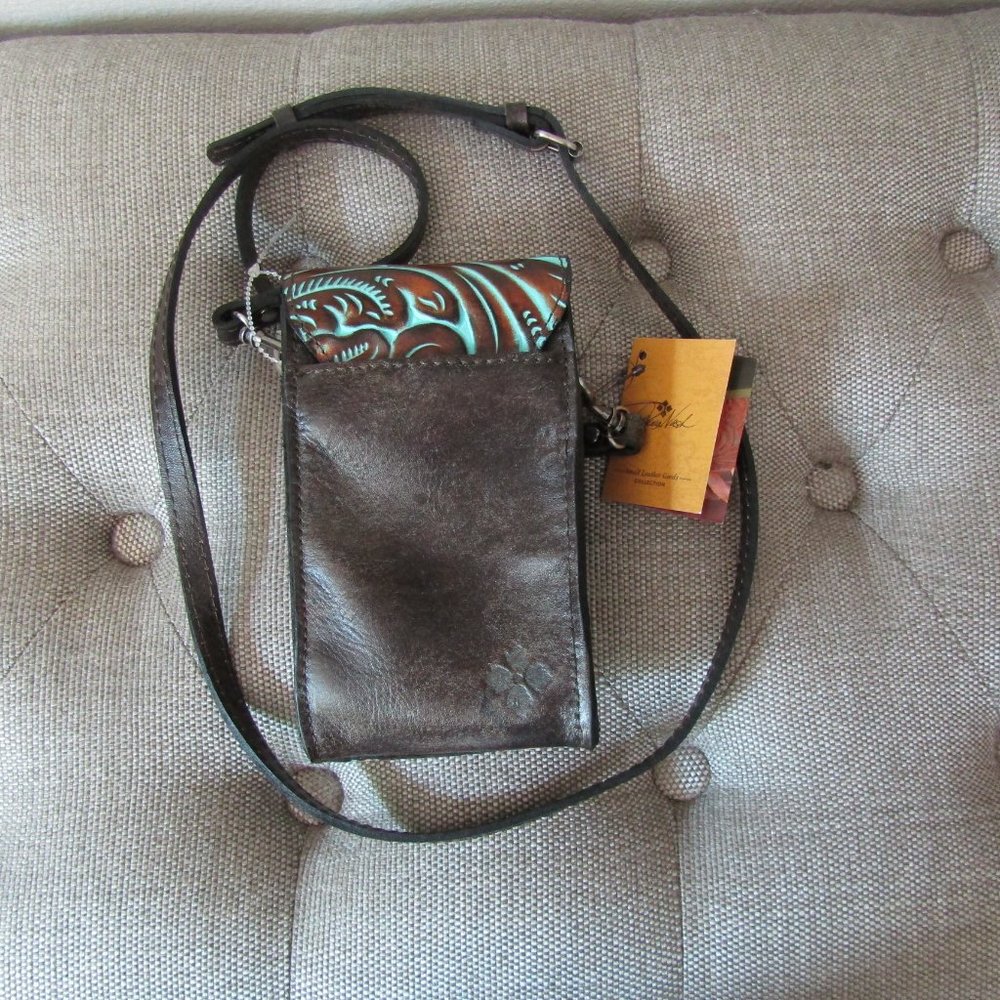 Patricia Nash Tooled TURQ Rivella Crossbody - Picture 3 of 8